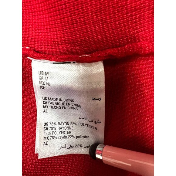 J.M. Collection (Macys) Women’s Medium Red Brooch Topper Jacket Rayon/Polyester - Picture 4 of 5